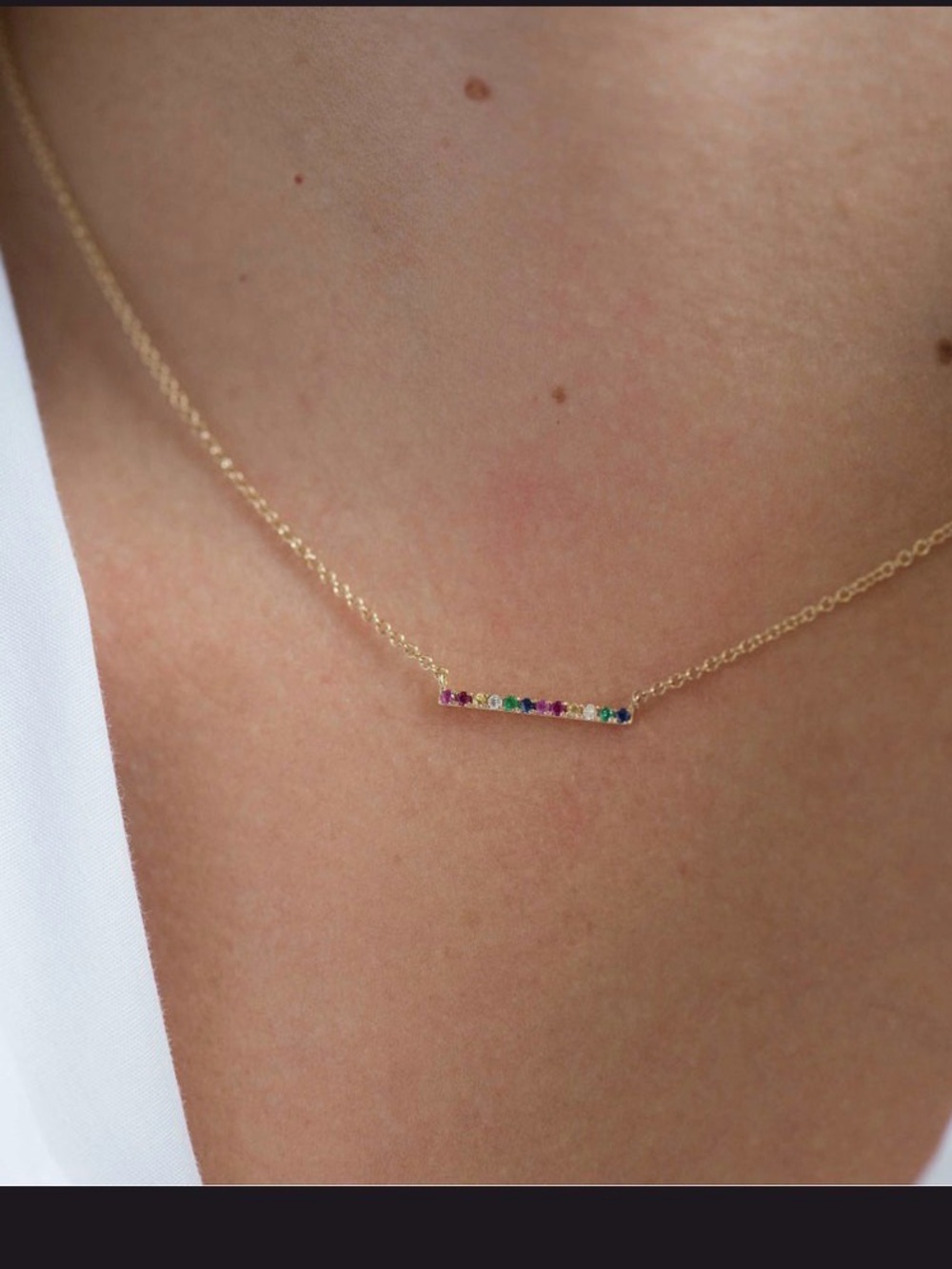 Zoe Lev Rainbow Bar Necklace